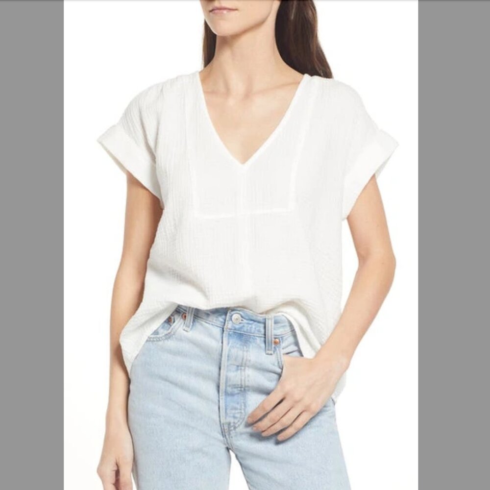 Madewell White Lightspun Westing Shirt, Size XXL, barely worn